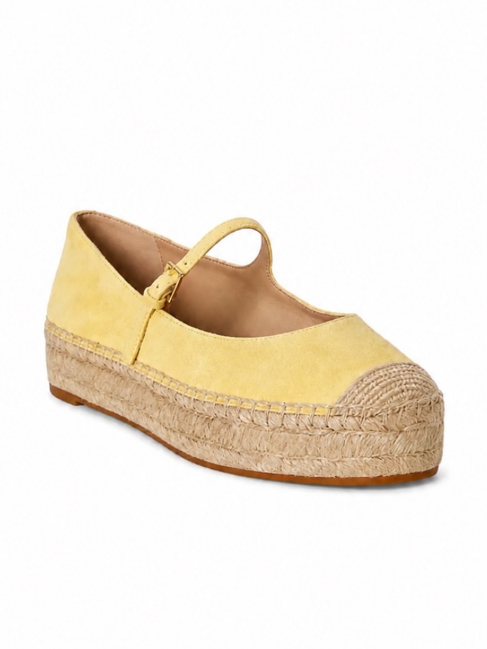 Lauren Ralph Lauren “Luize” Suede Mary Jane In Lemon Sorbet Size 9 Like New